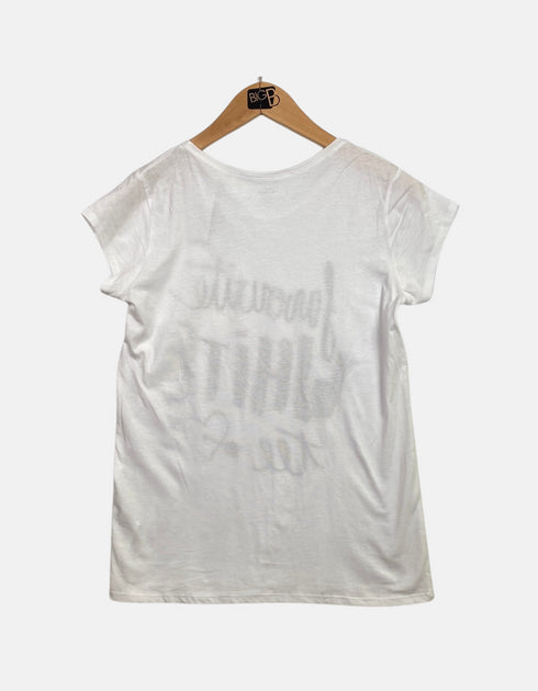 White T-shirt print FM